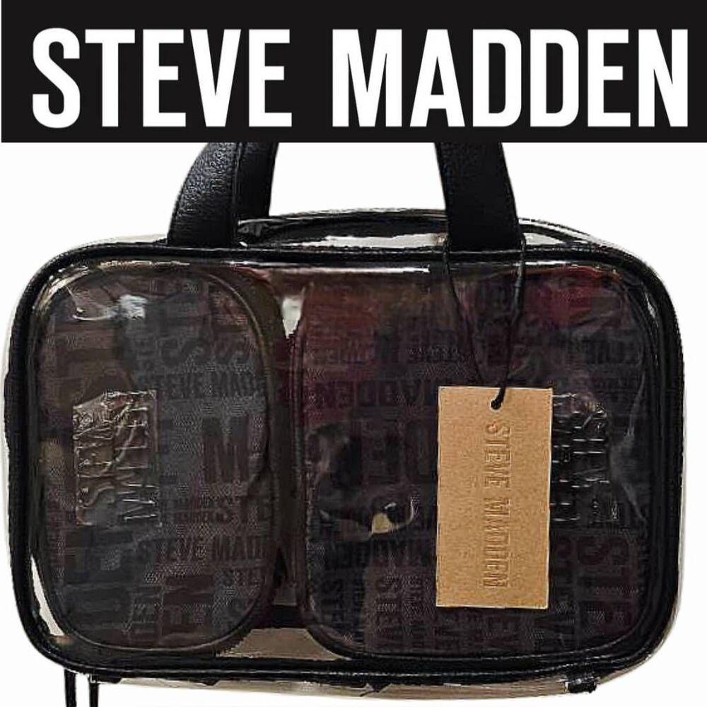 Steve Madden Logo/Clear Triple Compartment Weekender‎